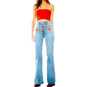 Revice heart 70 style flare jeans
